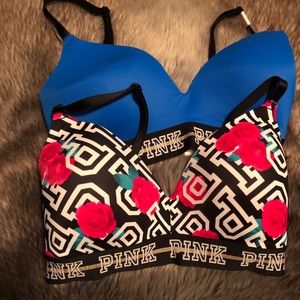 Pink lighty lined bras 32 dd